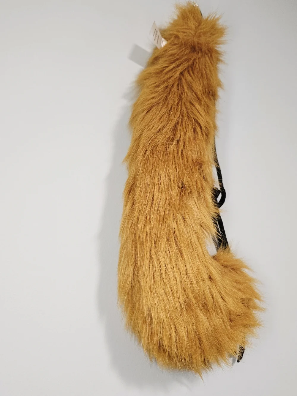 Faux Fur Tail Mustard Cat Costume Accessorie. With Waist Drawstring Fits Most.